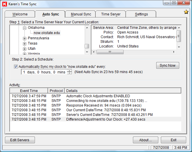 Karen's Time Sync v2.0.2 Screenshot