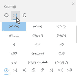 Windows 10 Kaomoji box screenshot