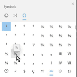 Windows 10 Symbols box screenshot