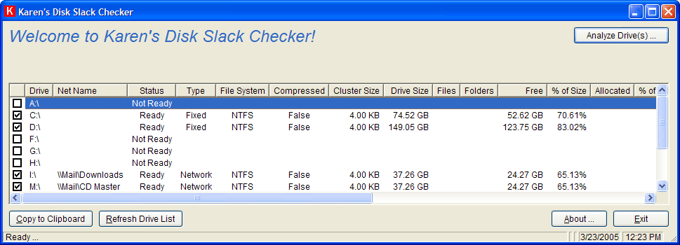 Download your copy of Karen's Disk Slack Checker