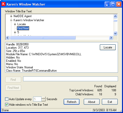 Download your copy of Karen's Window Watcher