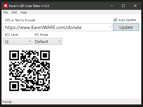 Karen's QR Code Talker 1.0.2.0 screenshot