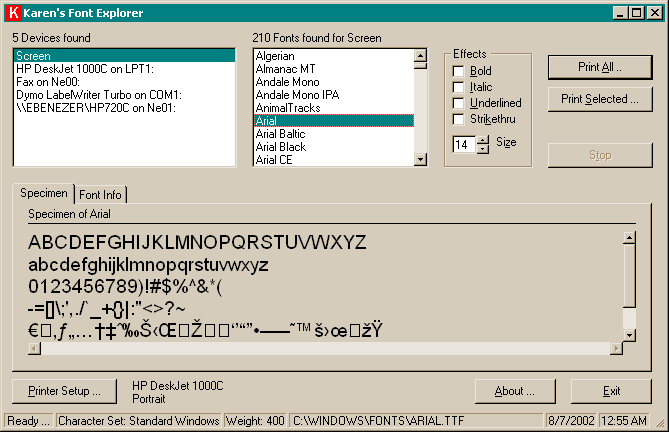 Download your copy of Karen's Font Explorer